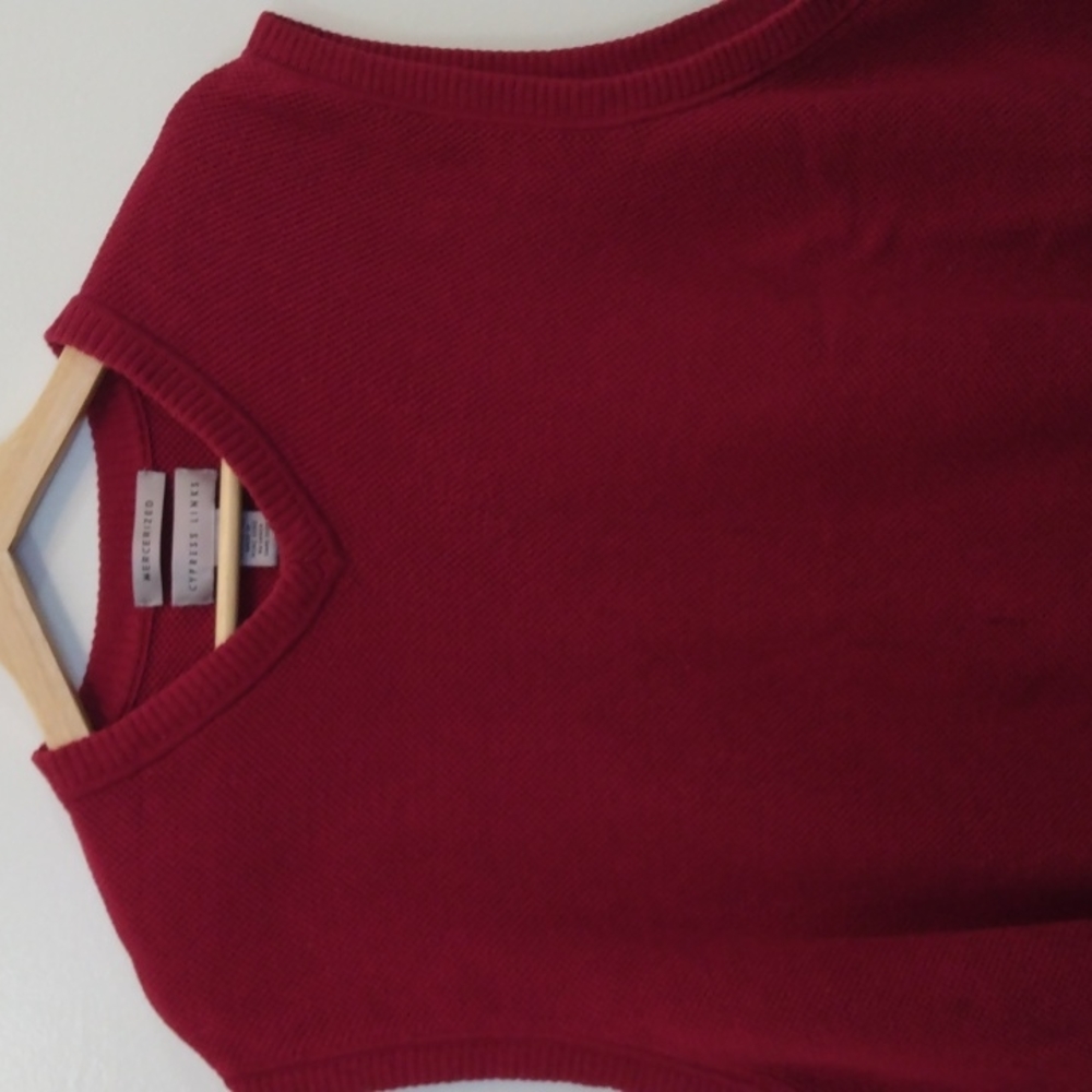 Cypress Links XXL Burgundy/Dark Red Mercerized Cotton Sweater Vest
